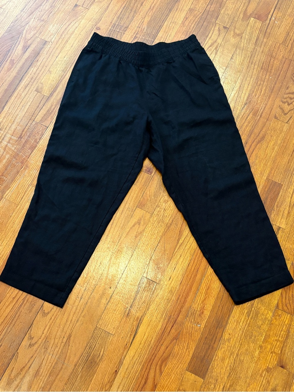 Old Navy Women’s Linen Black Elastic-Waist Casual Pants
